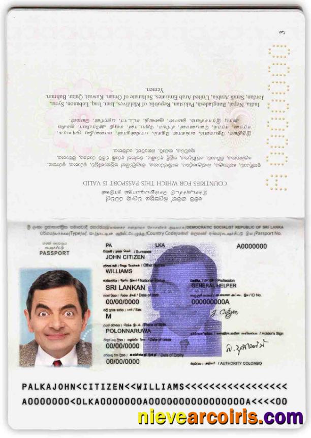 Sri Lanka passport